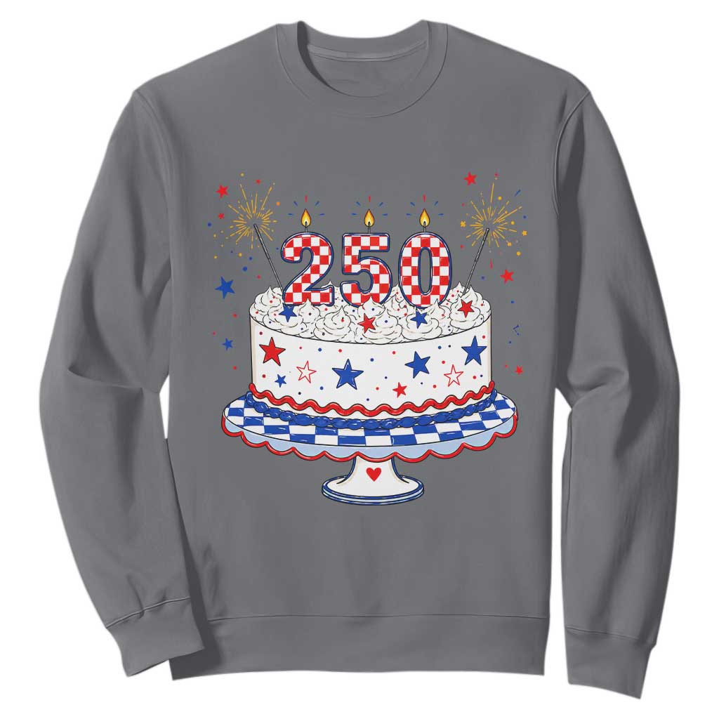 USA 250th Anniversary Birthday Cake Party Gift Sweatshirt