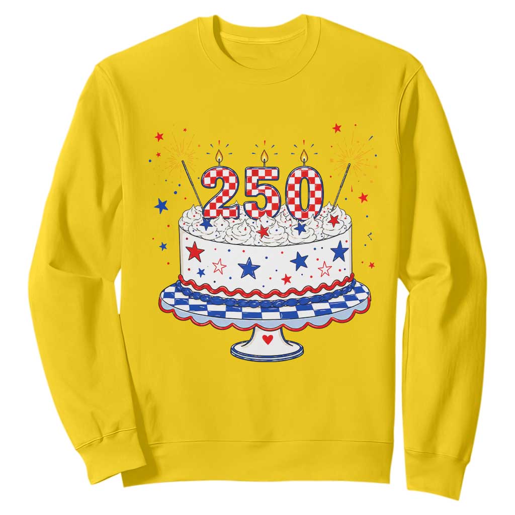 USA 250th Anniversary Birthday Cake Party Gift Sweatshirt