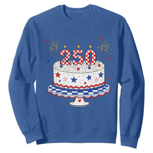 USA 250th Anniversary Birthday Cake Party Gift Sweatshirt
