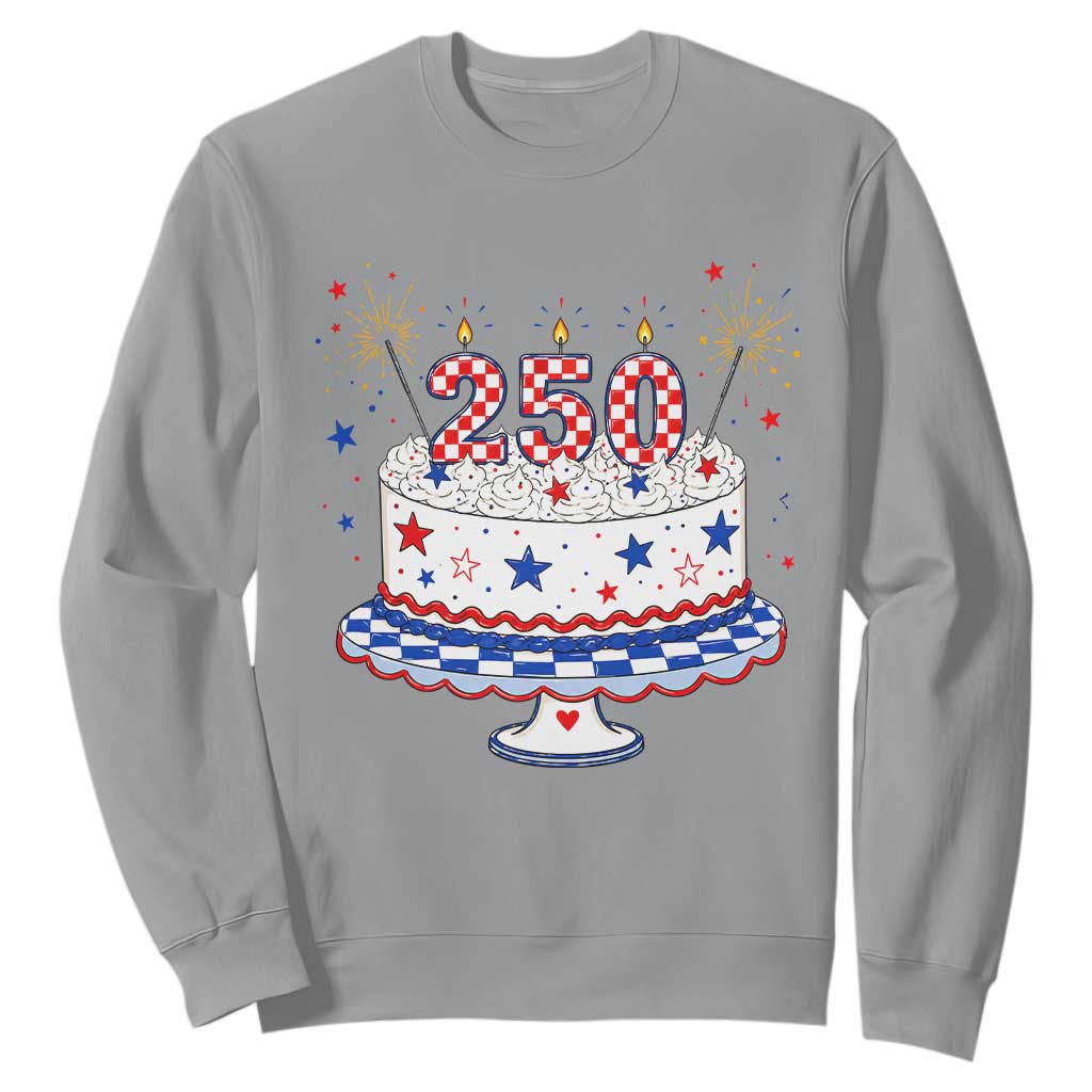 USA 250th Anniversary Birthday Cake Party Gift Sweatshirt