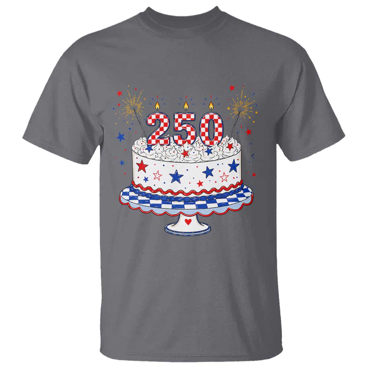 USA 250th Anniversary Birthday Cake Party Gift T Shirt