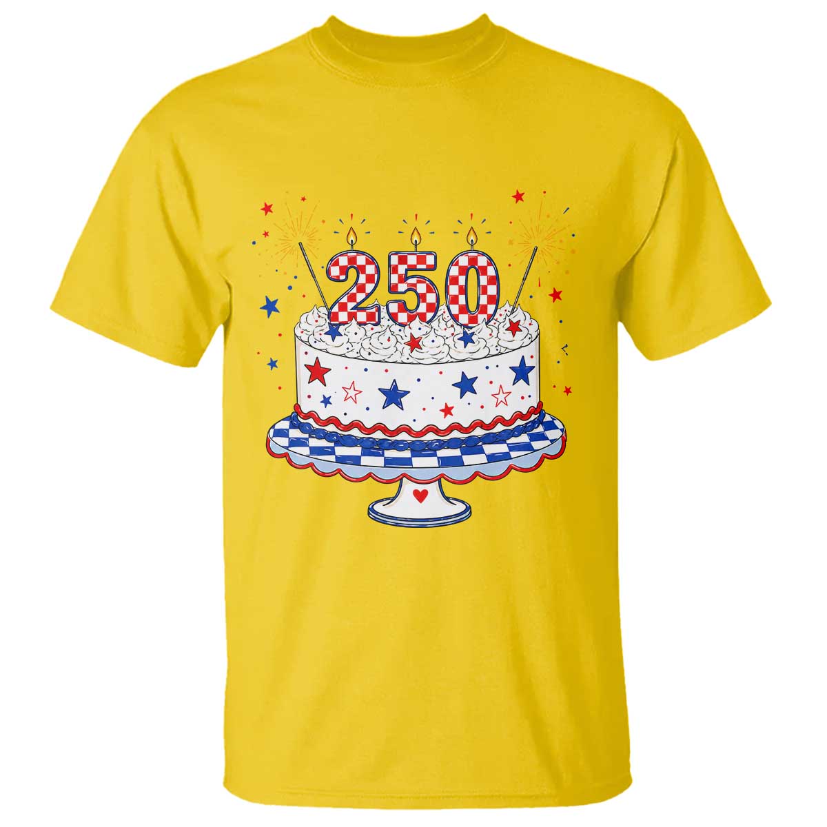 USA 250th Anniversary Birthday Cake Party Gift T Shirt