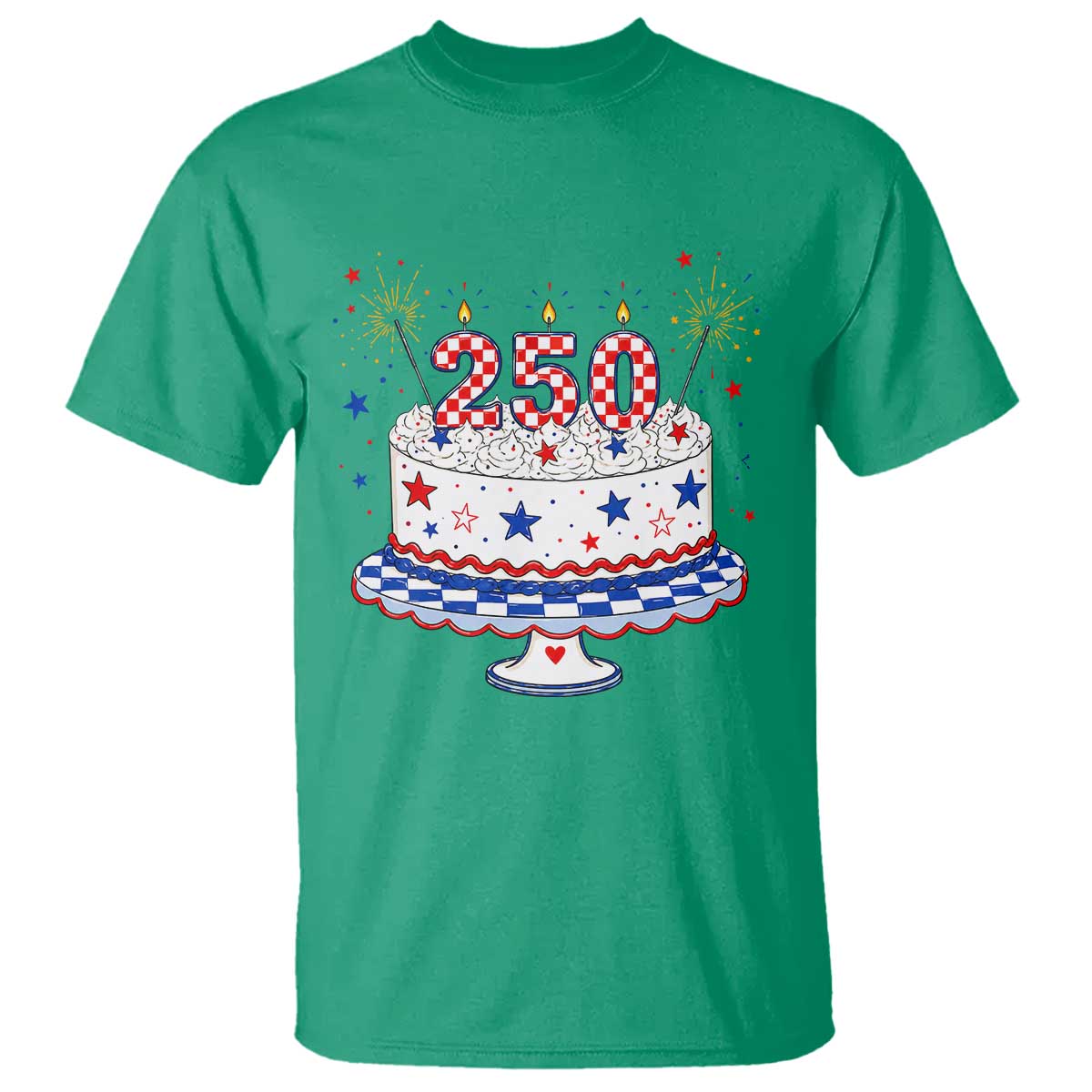 USA 250th Anniversary Birthday Cake Party Gift T Shirt