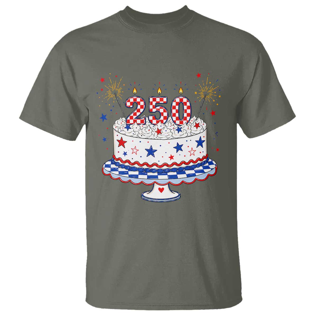 USA 250th Anniversary Birthday Cake Party Gift T Shirt