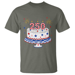 USA 250th Anniversary Birthday Cake Party Gift T Shirt