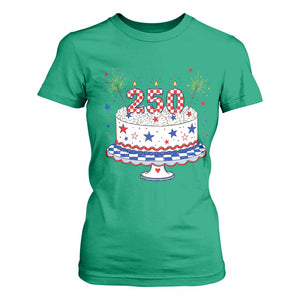 USA 250th Anniversary Birthday Cake Party Gift T Shirt For Women