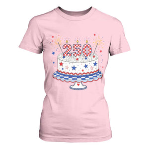USA 250th Anniversary Birthday Cake Party Gift T Shirt For Women