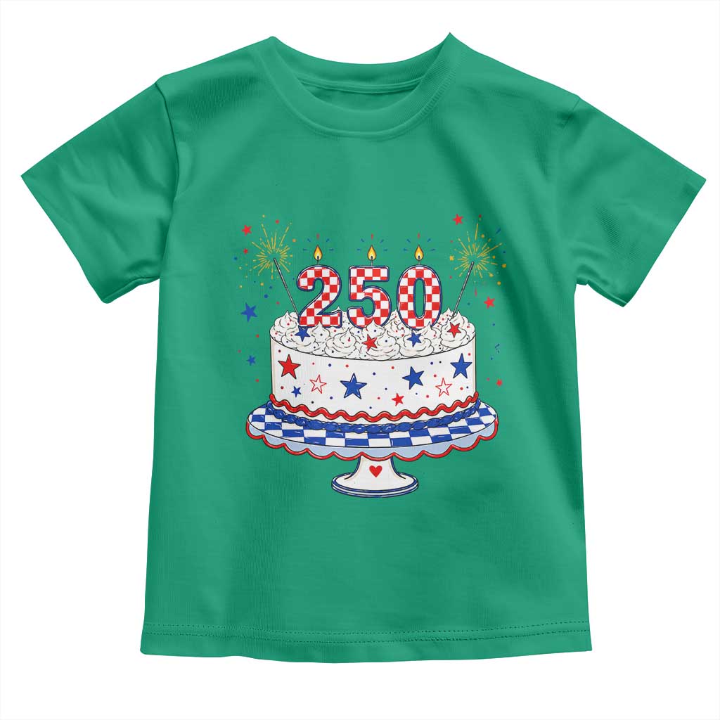 USA 250th Anniversary Birthday Cake Party Gift Toddler T Shirt