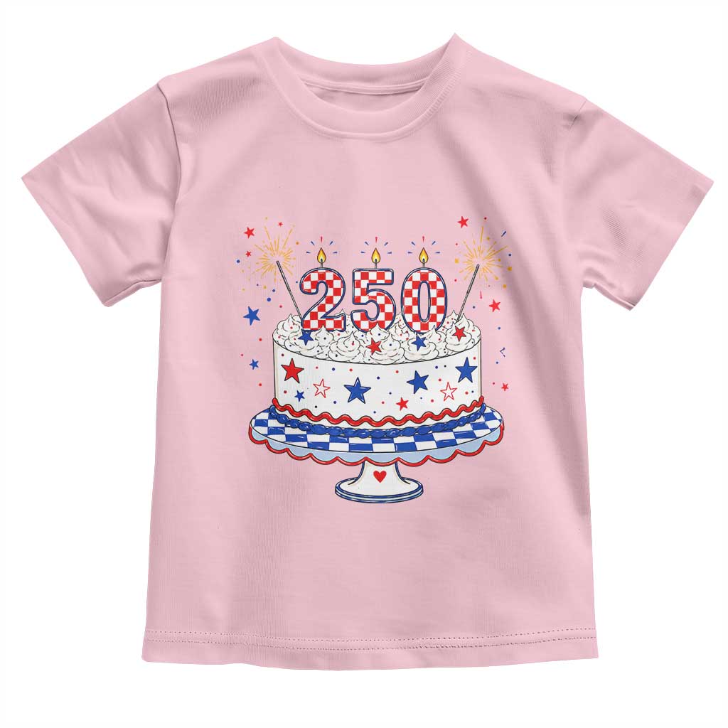 USA 250th Anniversary Birthday Cake Party Gift Toddler T Shirt