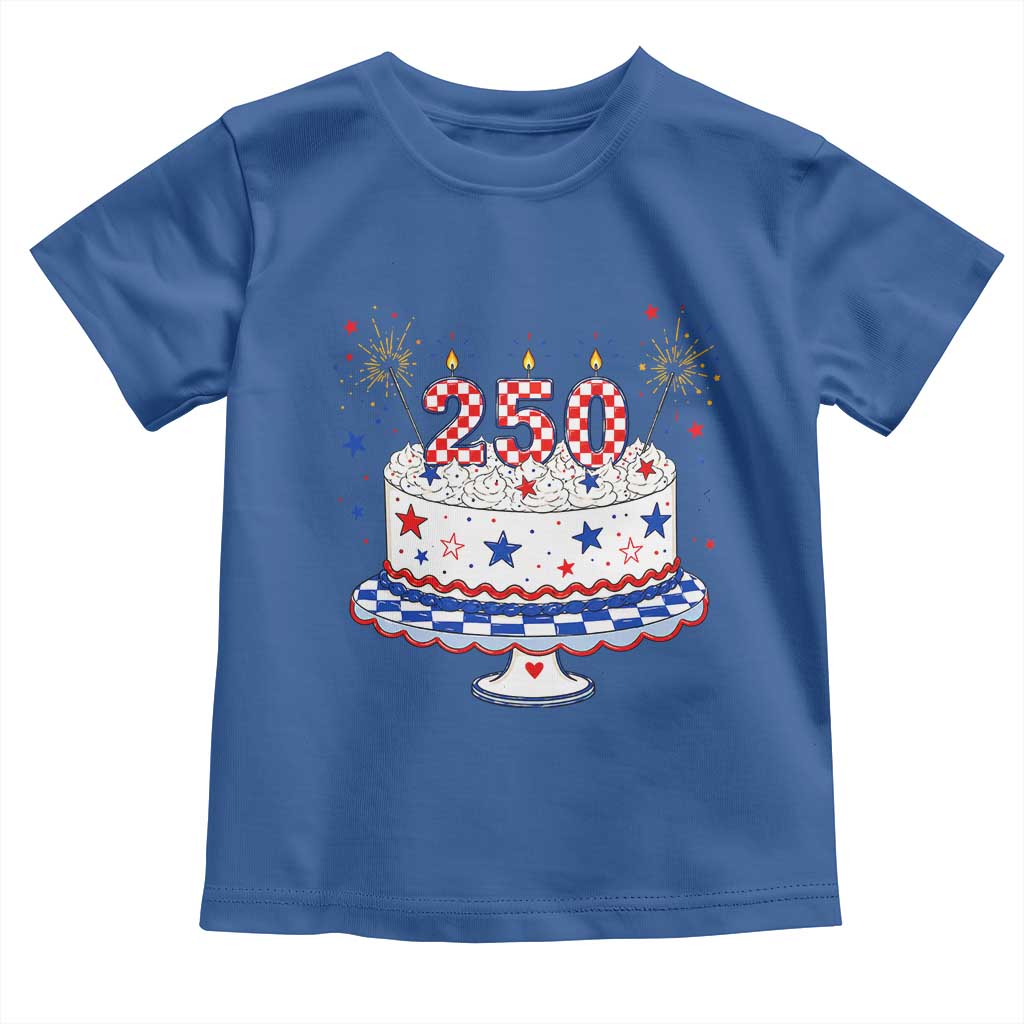 USA 250th Anniversary Birthday Cake Party Gift Toddler T Shirt