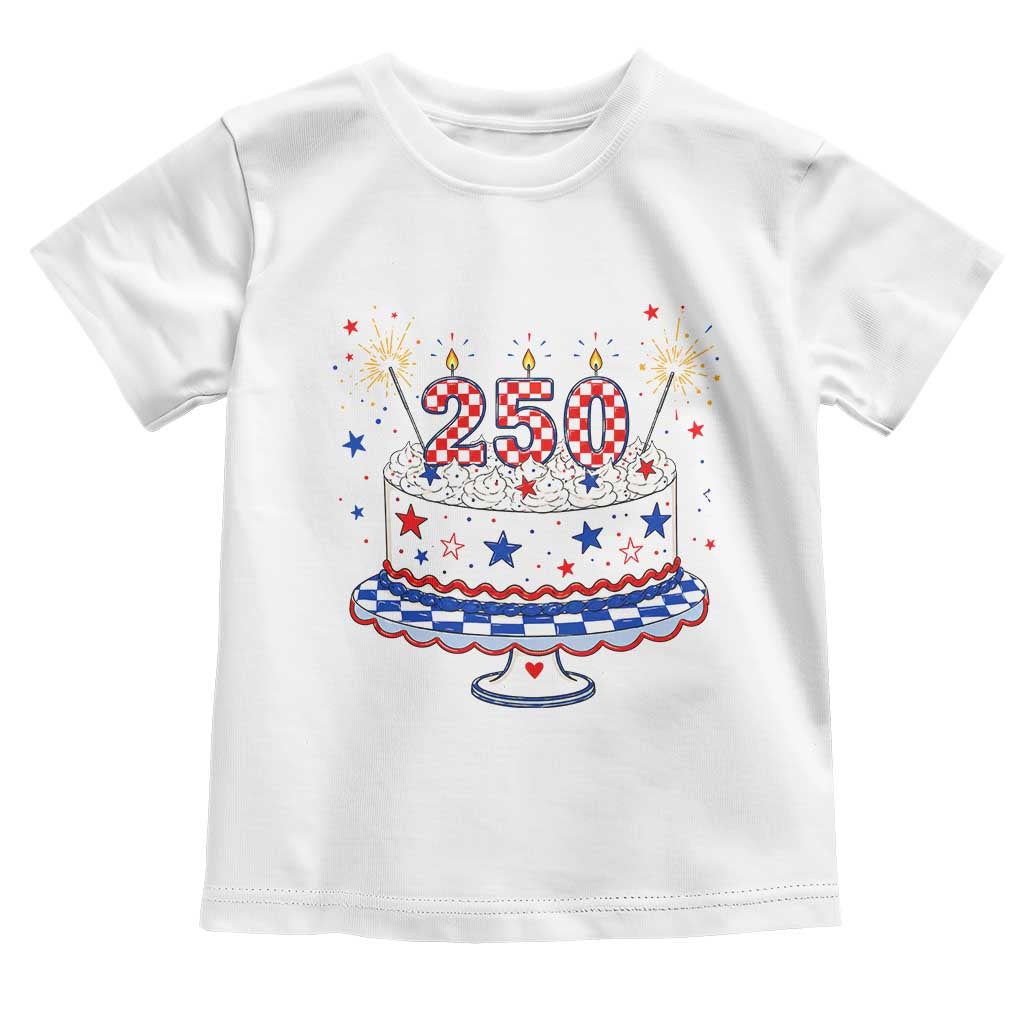 USA 250th Anniversary Birthday Cake Party Gift Toddler T Shirt