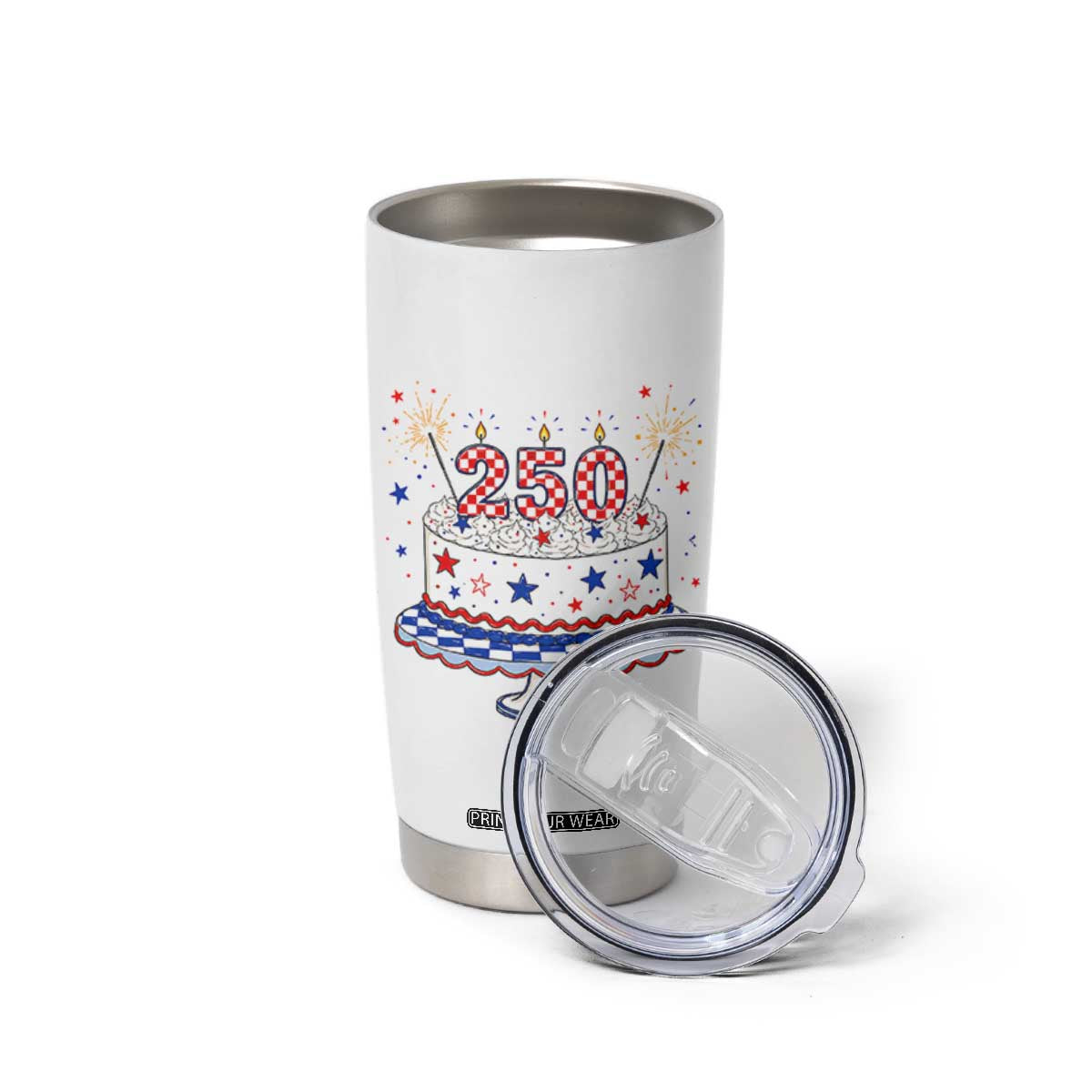 USA 250th Anniversary Birthday Cake Party Gift Tumbler Cup
