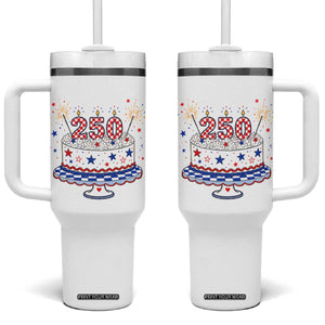 USA 250th Anniversary Birthday Cake Party Gift Tumbler With Handle