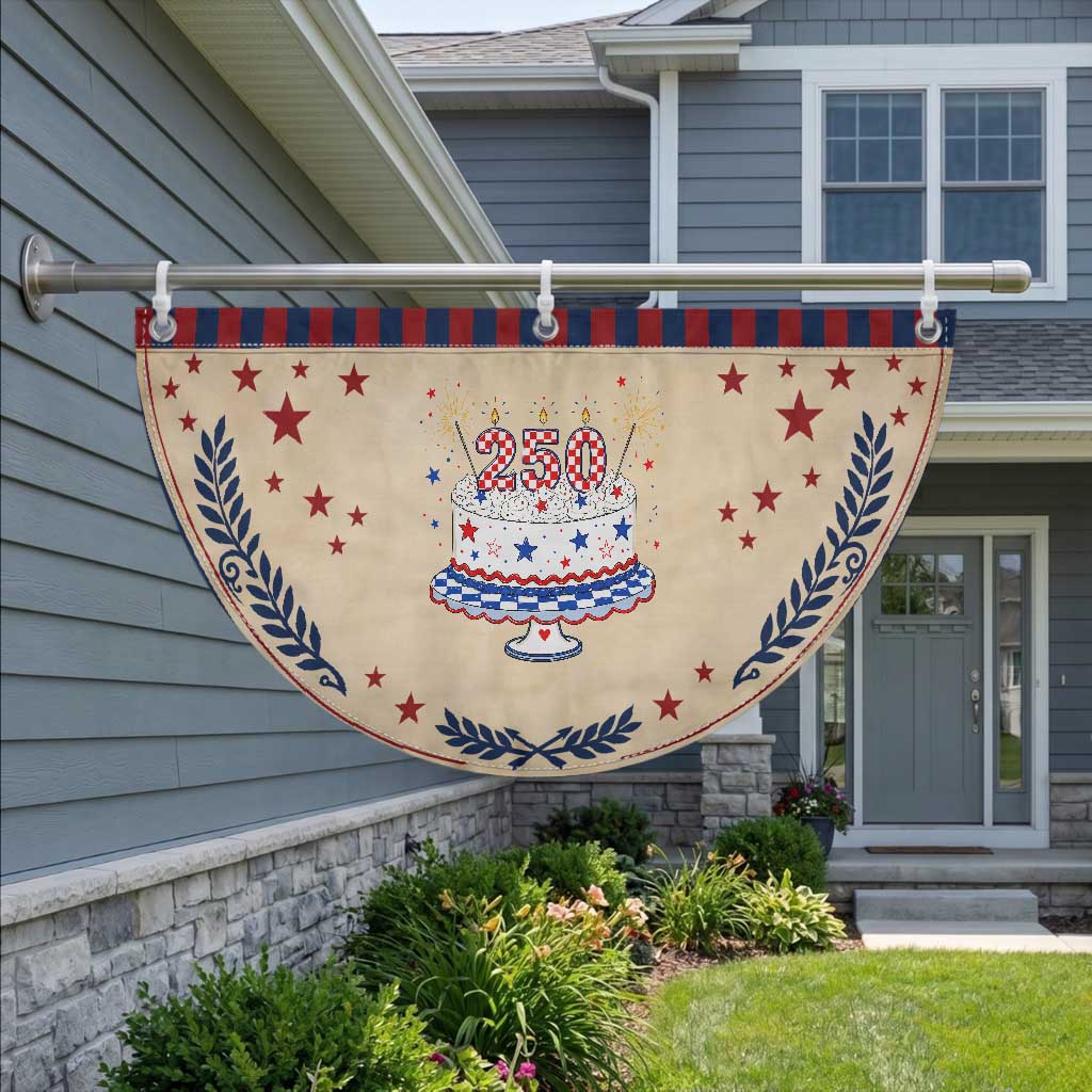 USA 250th Anniversary Birthday Cake Party Gift Patriotic Fan Flag