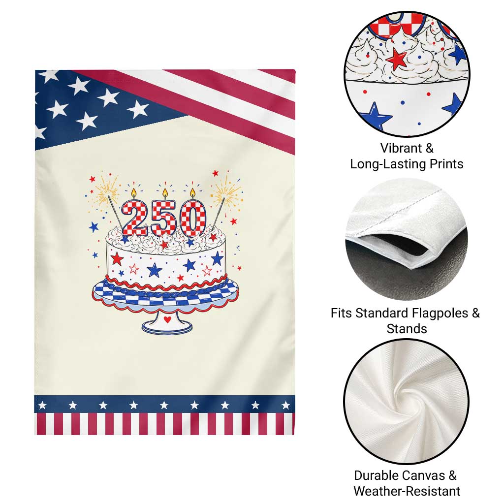 USA 250th Anniversary Birthday Cake Party Gift Patriotic Garden Flag