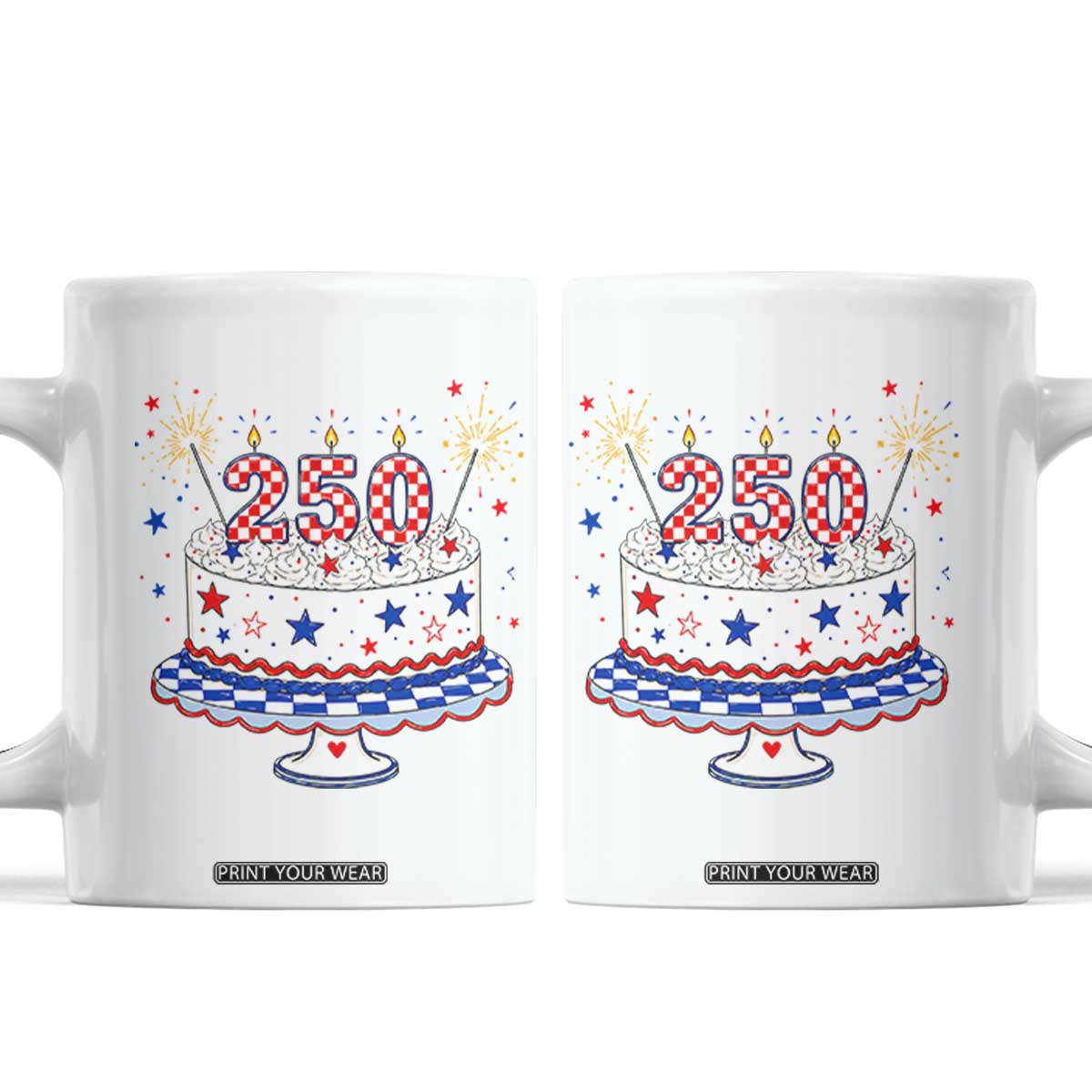USA 250th Anniversary Birthday Cake Party Gift Coffee Mug