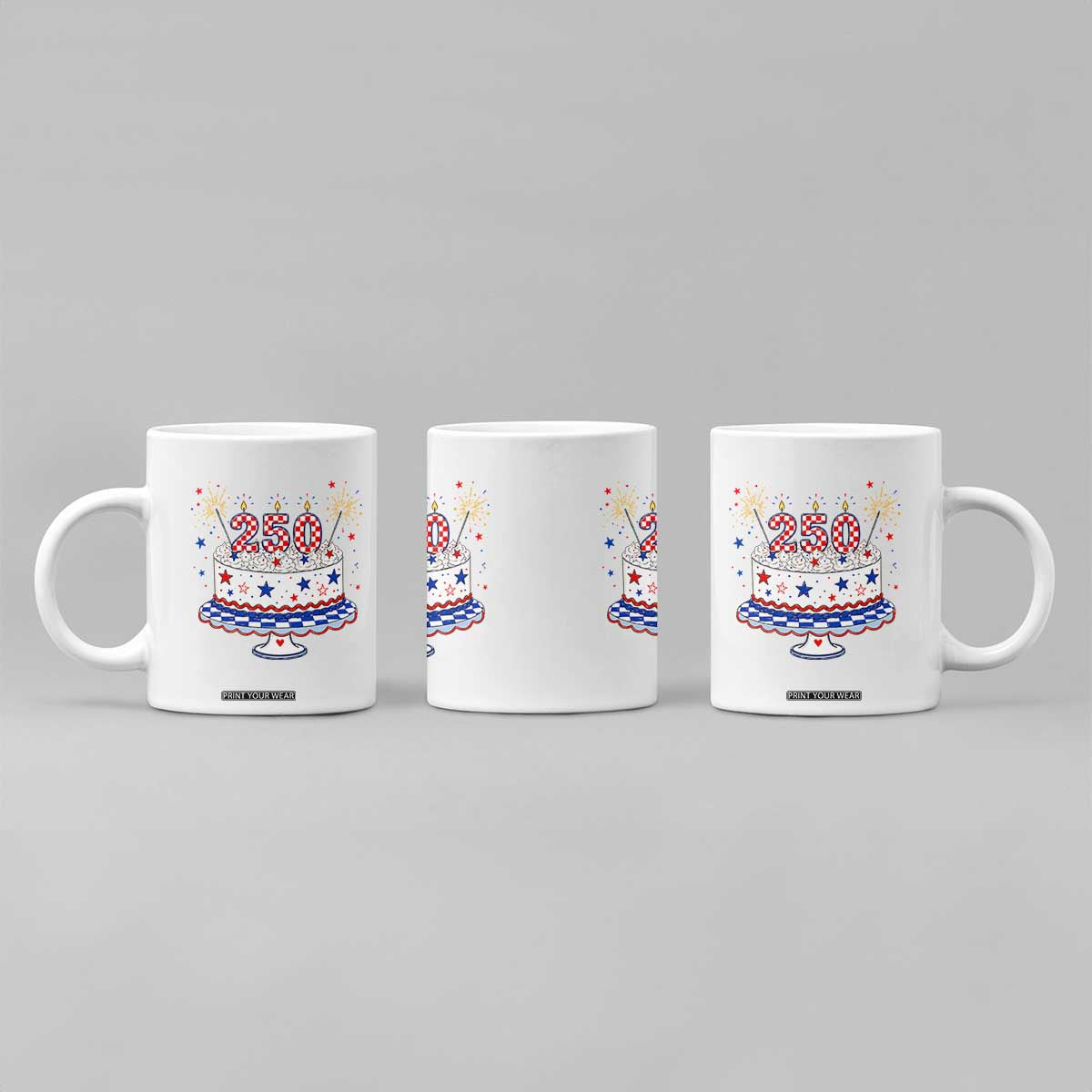 USA 250th Anniversary Birthday Cake Party Gift Coffee Mug