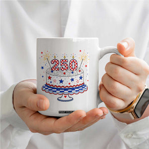 USA 250th Anniversary Birthday Cake Party Gift Coffee Mug