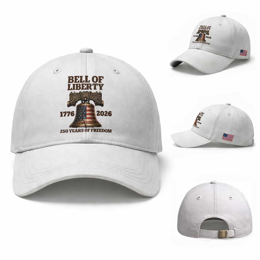 Liberty Bell 250th Anniversary Baseball Cap American Pride Gift TS12 Baseball Cap Universal Fit White Print Your Wear