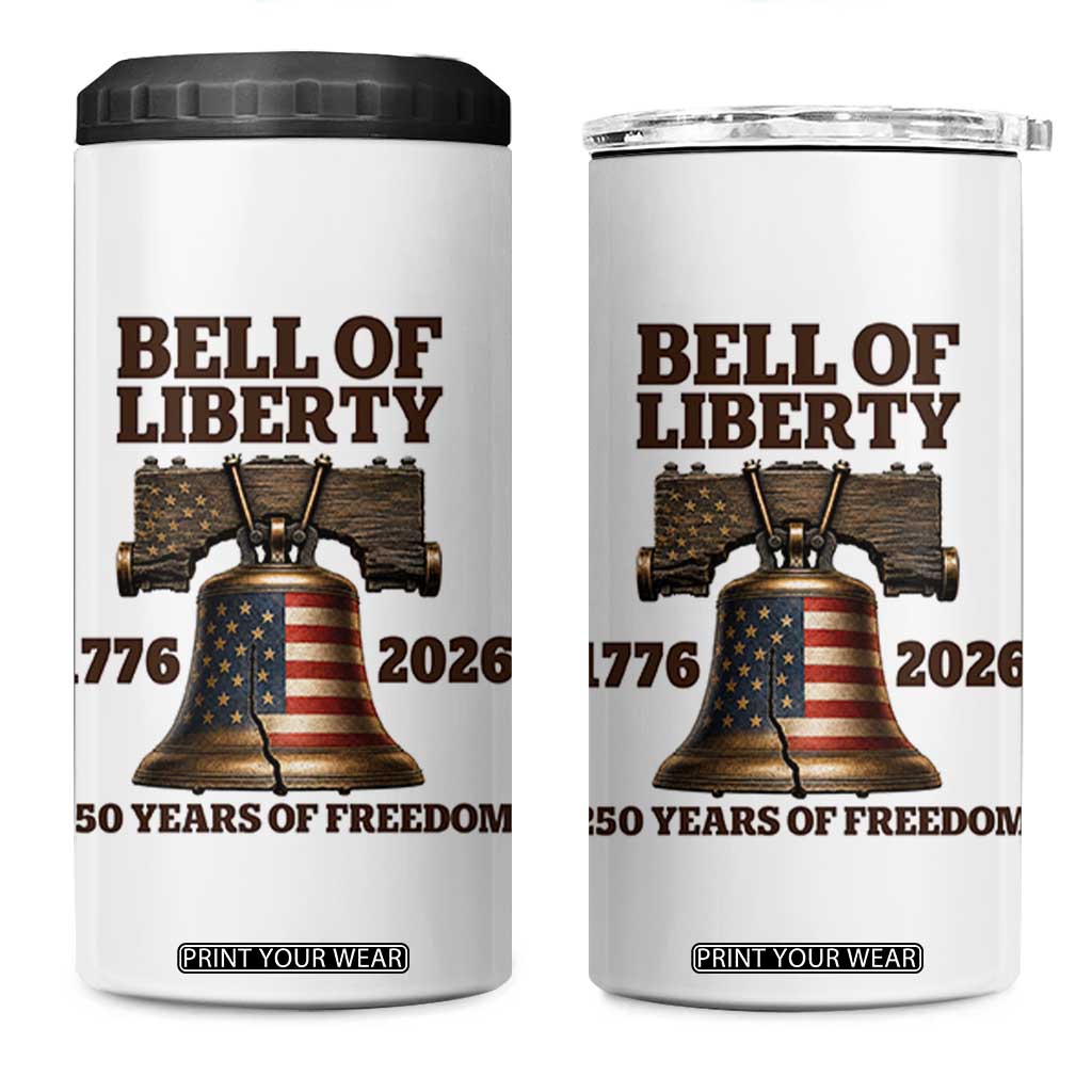 Liberty Bell 250th Anniversary 4 in 1 Can Cooler Tumbler American Pride Gift
