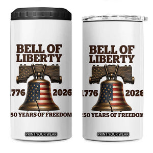 Liberty Bell 250th Anniversary 4 in 1 Can Cooler Tumbler American Pride Gift