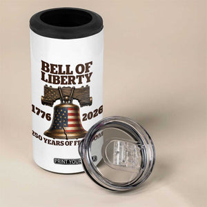 Liberty Bell 250th Anniversary 4 in 1 Can Cooler Tumbler American Pride Gift