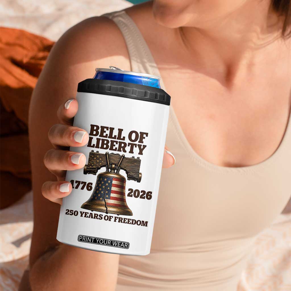 Liberty Bell 250th Anniversary 4 in 1 Can Cooler Tumbler American Pride Gift
