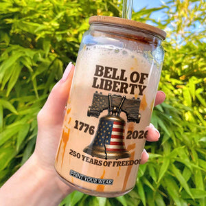 Liberty Bell 250th Anniversary Glass Can American Pride Gift