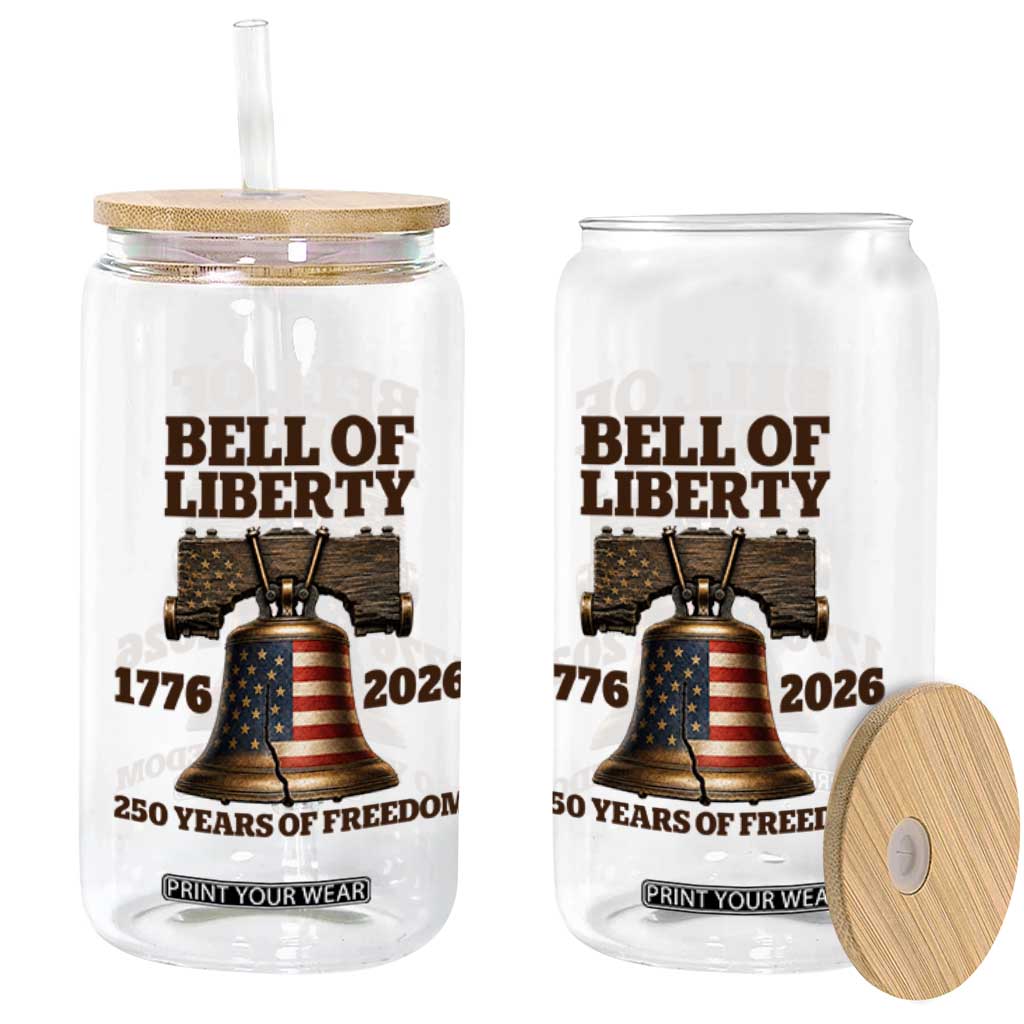 Liberty Bell 250th Anniversary Glass Can American Pride Gift