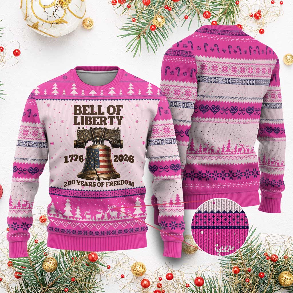 Liberty Bell 250th Anniversary Ugly Christmas Sweater American Pride Gift
