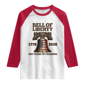 Liberty Bell 250th Anniversary Raglan Shirt American Pride Gift TS12 White Red Print Your Wear