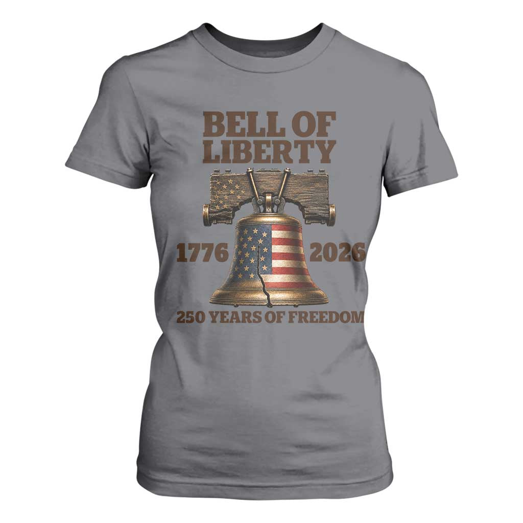 Liberty Bell 250th Anniversary T Shirt For Women American Pride Gift TS12 Charcoal Print Your Wear
