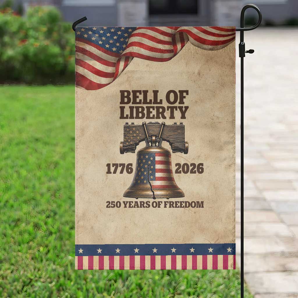 Liberty Bell 250th Anniversary Patriotic Garden Flag American Pride Gift TS12 Vintage Rustic Tan Navy Print Your Wear