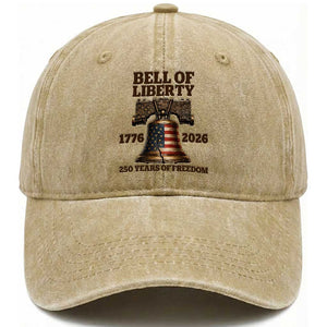 Liberty Bell 250th Anniversary Washed Cotton Baseball Cap American Pride Gift