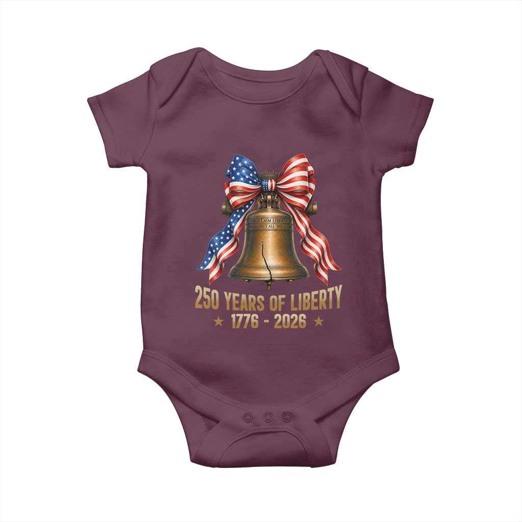 250 Years Of Liberty Baby Onesie American Heritage Bell Graphic