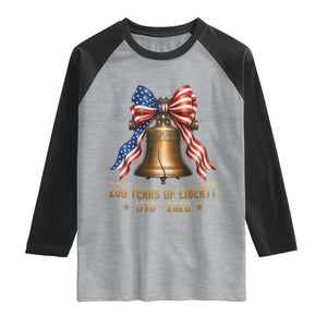 250 Years Of Liberty Raglan Shirt American Heritage Bell Graphic