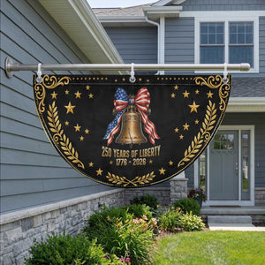 250 Years Of Liberty Patriotic Fan Flag American Heritage Bell Graphic