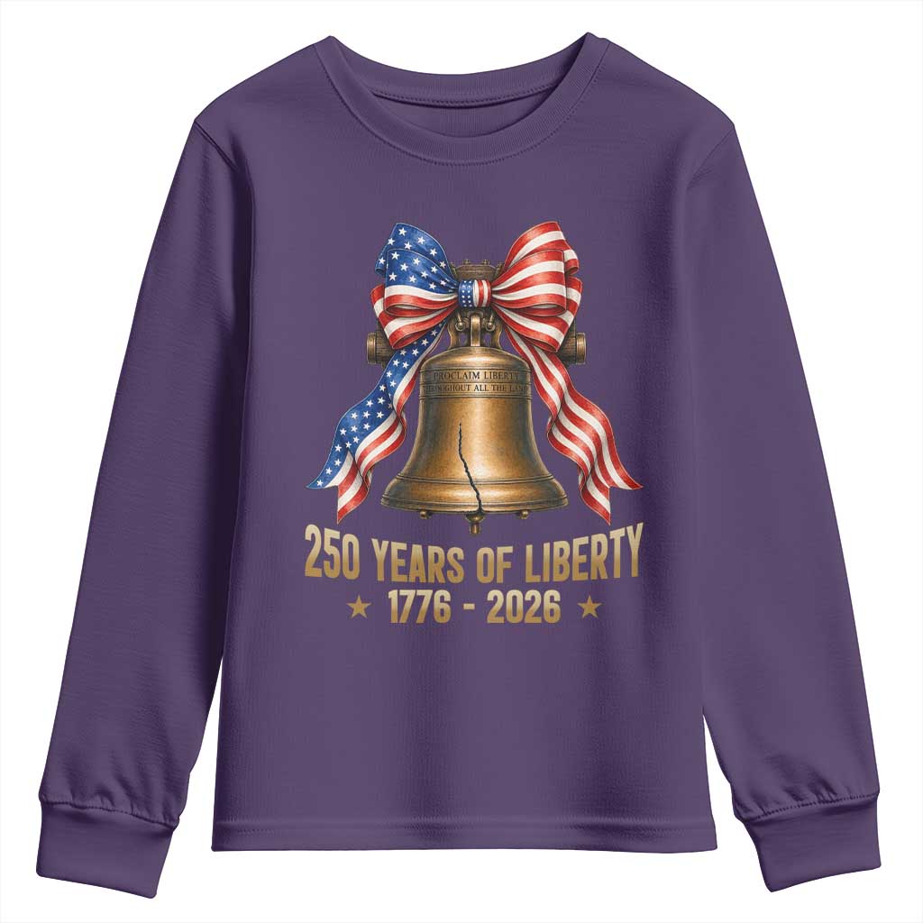 250 Years Of Liberty Youth Sweatshirt American Heritage Bell Graphic