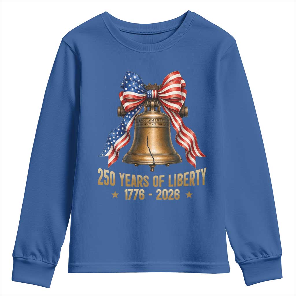 250 Years Of Liberty Youth Sweatshirt American Heritage Bell Graphic