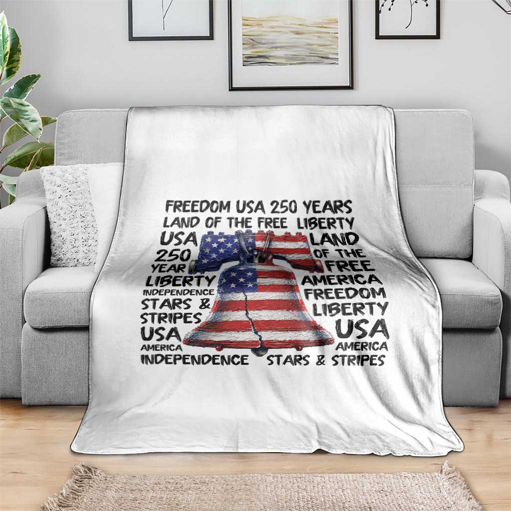 250 Years Of Freedom Throw Blanket Red White Blue Liberty Bell