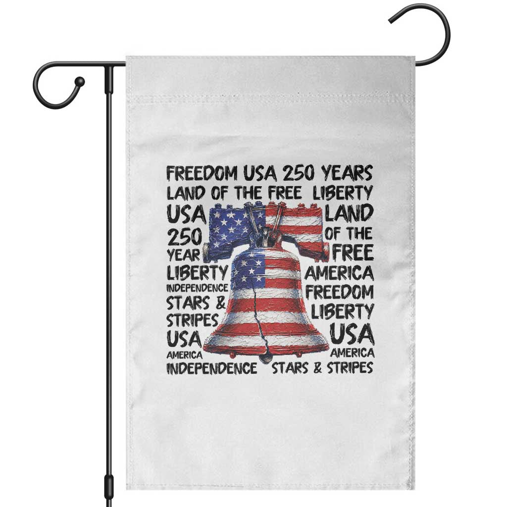 250 Years Of Freedom Garden Flag Red White Blue Liberty Bell TS12 White Print Your Wear