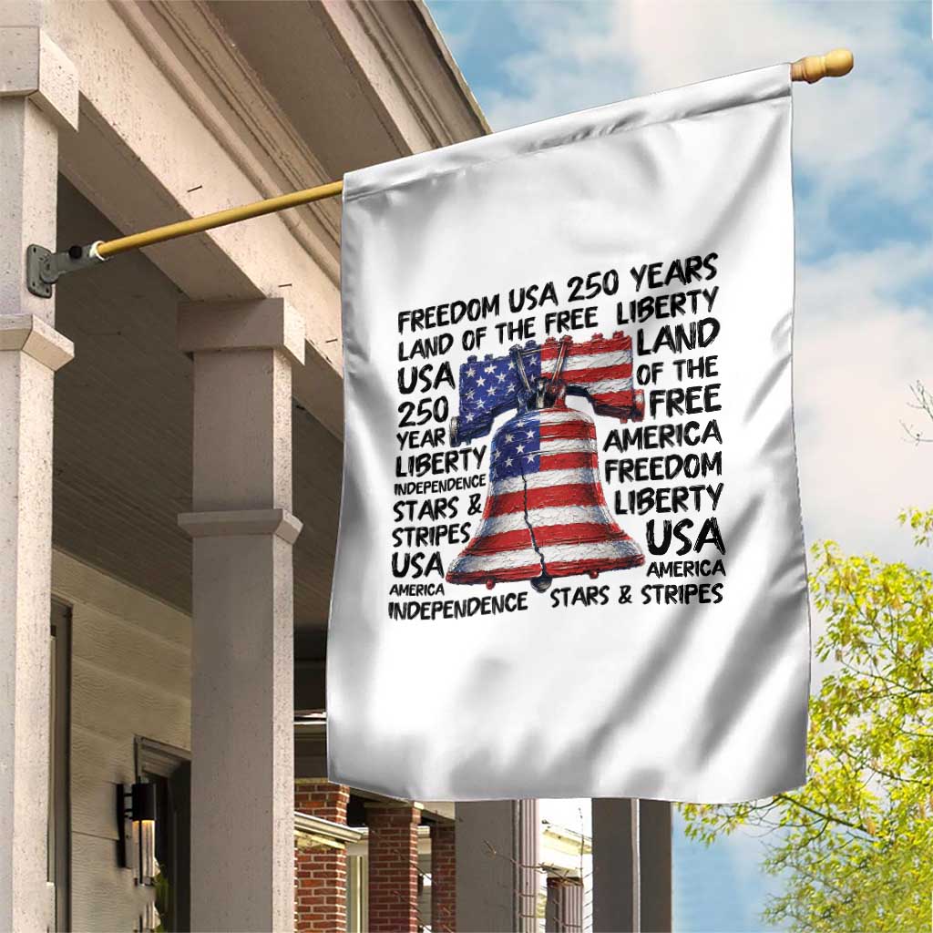 250 Years Of Freedom Garden Flag Red White Blue Liberty Bell