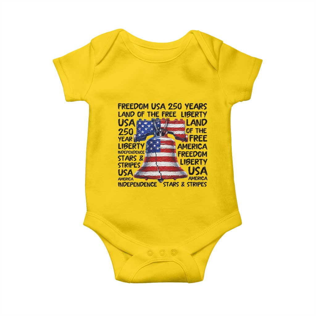 250 Years Of Freedom Baby Onesie Red White Blue Liberty Bell
