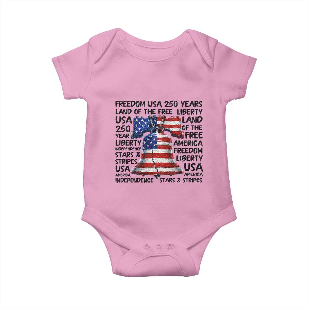 250 Years Of Freedom Baby Onesie Red White Blue Liberty Bell