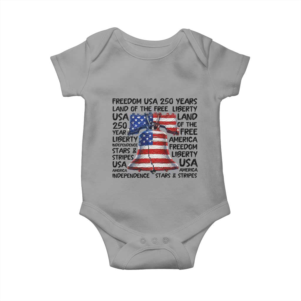 250 Years Of Freedom Baby Onesie Red White Blue Liberty Bell