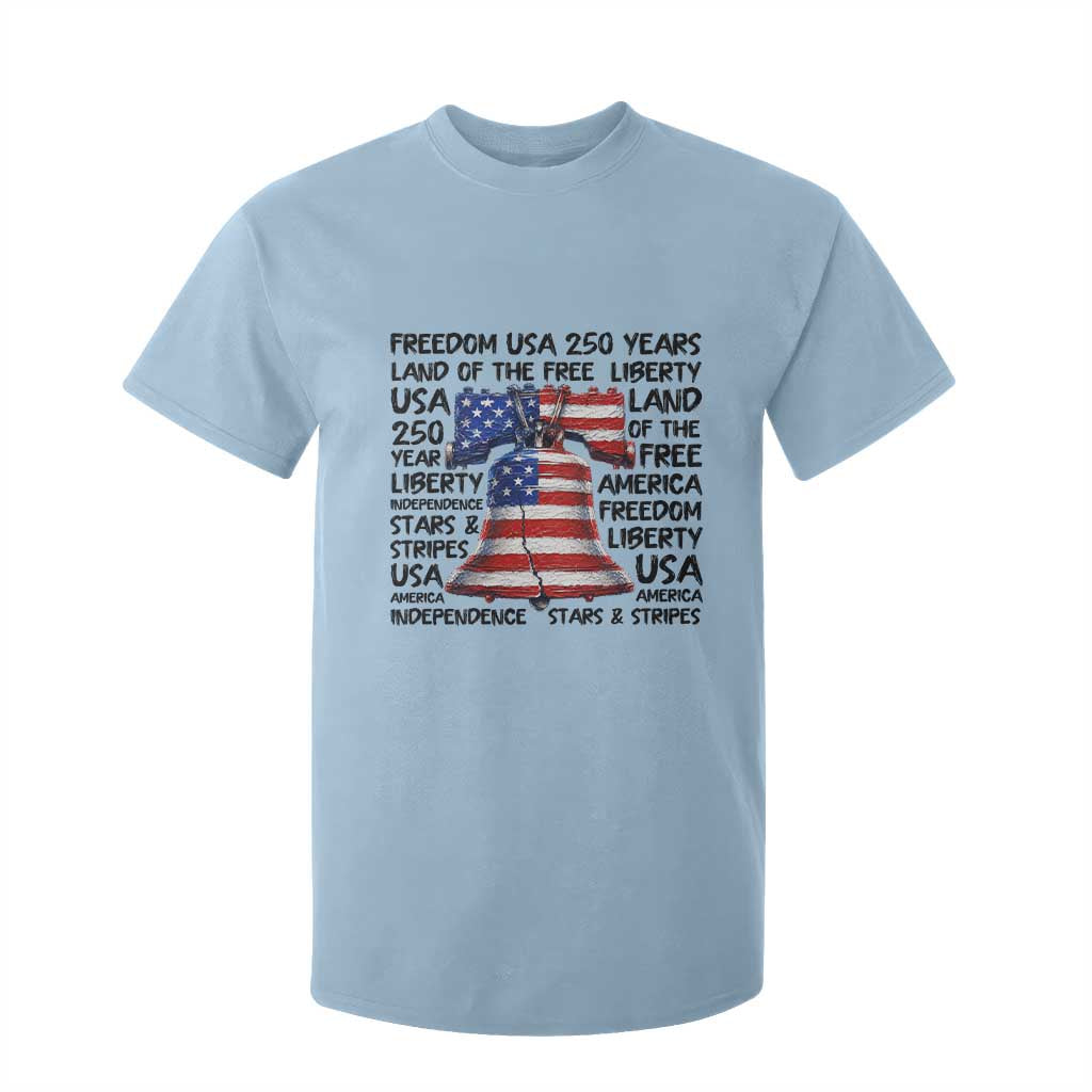 250 Years Of Freedom T Shirt For Kid Red White Blue Liberty Bell