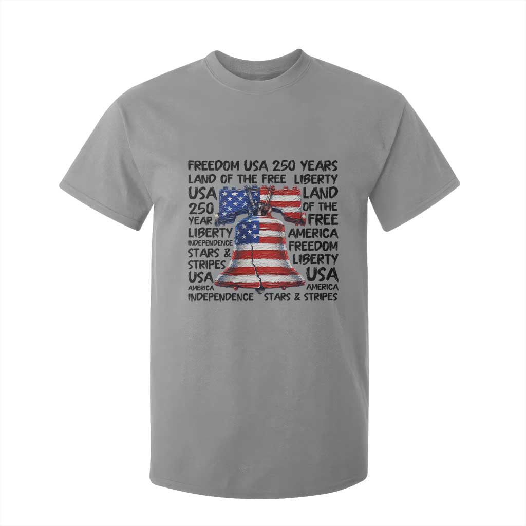 250 Years Of Freedom T Shirt For Kid Red White Blue Liberty Bell