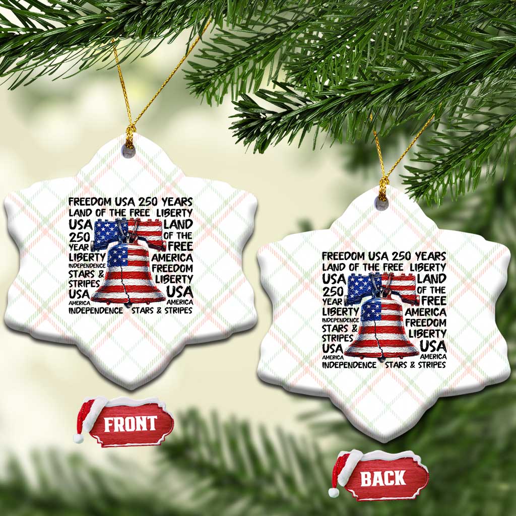 250 Years Of Freedom Ceramic Ornament Red White Blue Liberty Bell