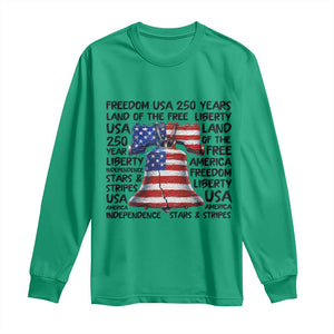 250 Years Of Freedom Long Sleeve Shirt Red White Blue Liberty Bell