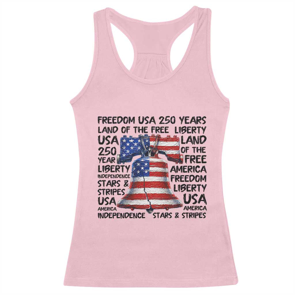 250 Years Of Freedom Racerback Tank Top Red White Blue Liberty Bell